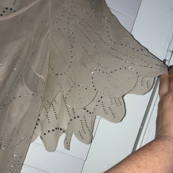 Tracy Reese Beige Blouse with Shimmering Accents - Picture 5 of 7